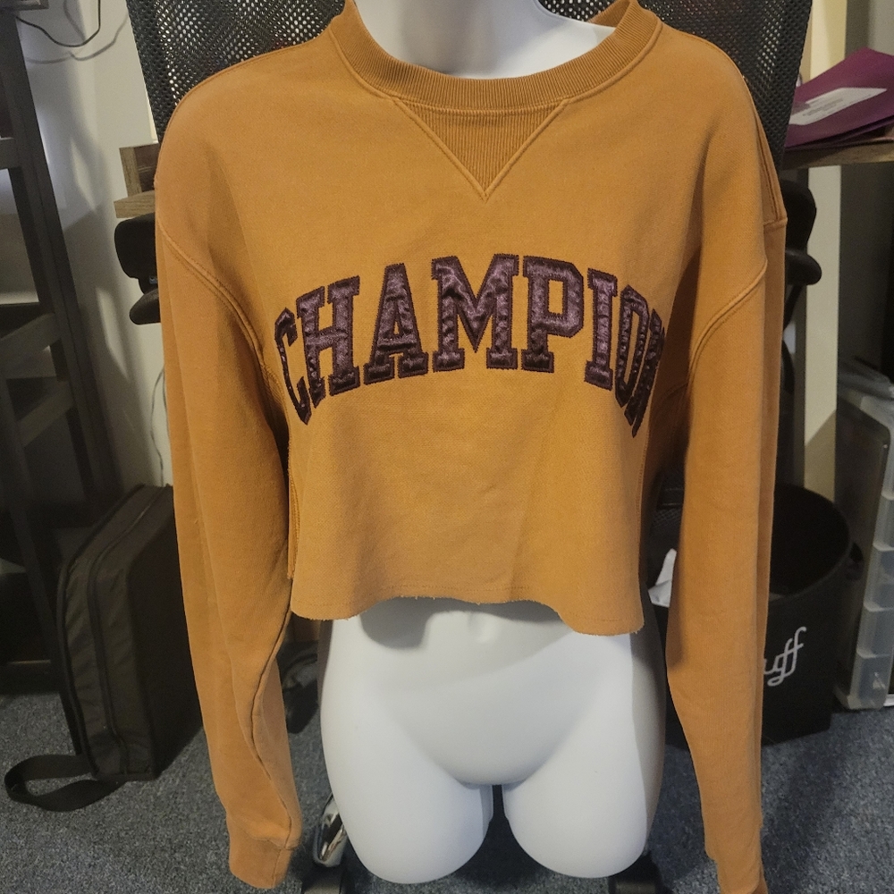 Champion Cropped Vintage Logo Sweatshirt. Sz. XS